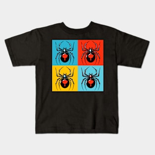 Pop Black Widow Spider - Cool Spider Kids T-Shirt